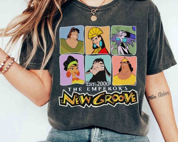 Emperor's New Groove Characters Group Shot Shirt, Disney Kuzco Yzma Kronk Tee