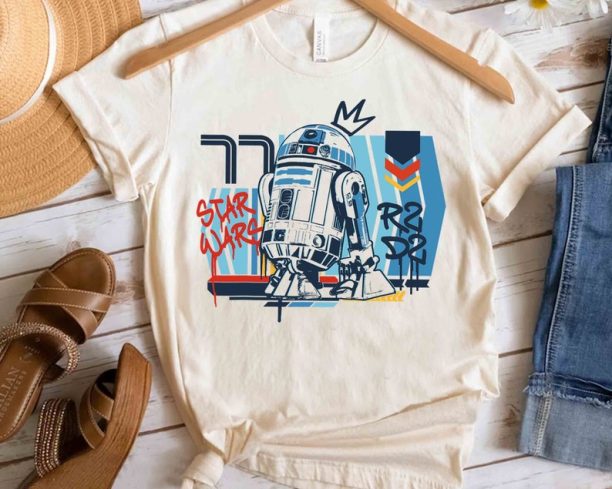 Cute Star Wars Droid R2-D2 Vintage Graffiti Poster Shirt