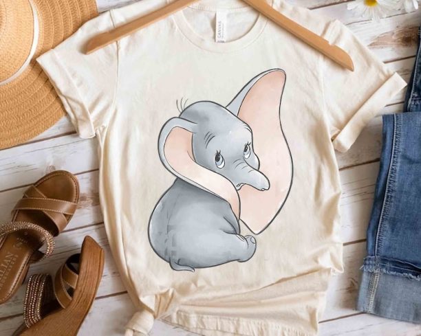 Disney Cute Dumbo Simple Portrait Retro Shirt