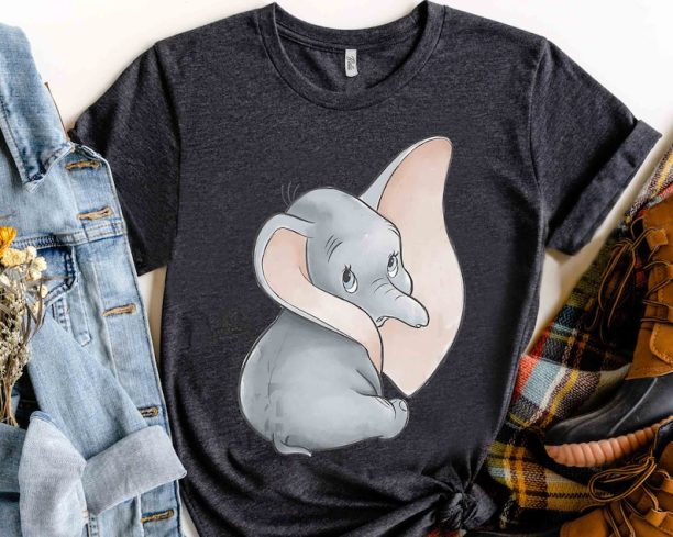 Disney Cute Dumbo Simple Portrait Retro Shirt