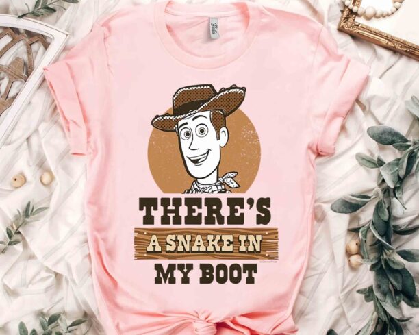 Disney Toy Story Woody Theres A Snake In My Boot Shirt