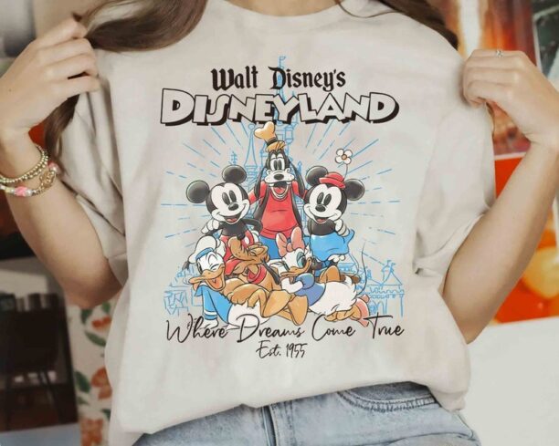 Disney Mickey And Friends Where Dream Come True 1955 Shirt, Mickey Minnie Donald Tee