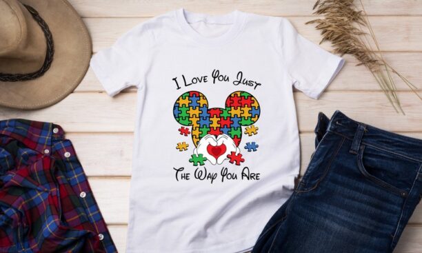 I Love You Just The Way You Are Tee, Autism Awareness Mickey Minnie Shirt, Autism Shirt, Autism Disney Shirt