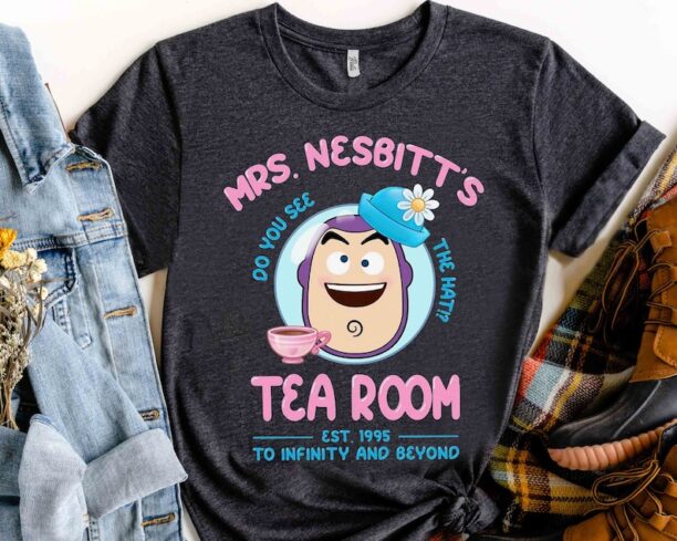 Buzz Lightyear Mrs Nesbitt’s Tea House To Infinity And Beyond Shirt, Disney Toy Story Tee