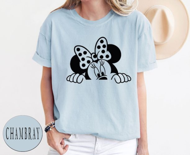 Comfort Colors® Disney Peeking Minnie Shirt, Disney family vacation Shirt, Disney WorldShirt Tees