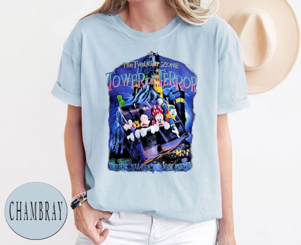 Comfort Colors® Retro Mickey And Friends Tower Of Terror Shirt, Mickey And Friends Shirt, Disneyworld Shirts