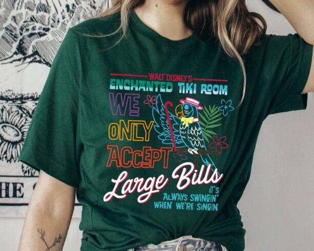 Retro Enchanted Tiki Room We Only Accept Large Bills Shirt / Funny Disney T-shirt / Magic Kingdom Park / Walt Disney