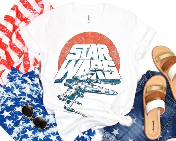 Star Wars 4Th Of July Shirt / Patriotic Millennium Falcon Red White Blue T-shirt / Galaxy's Edge Independence Day Tee /