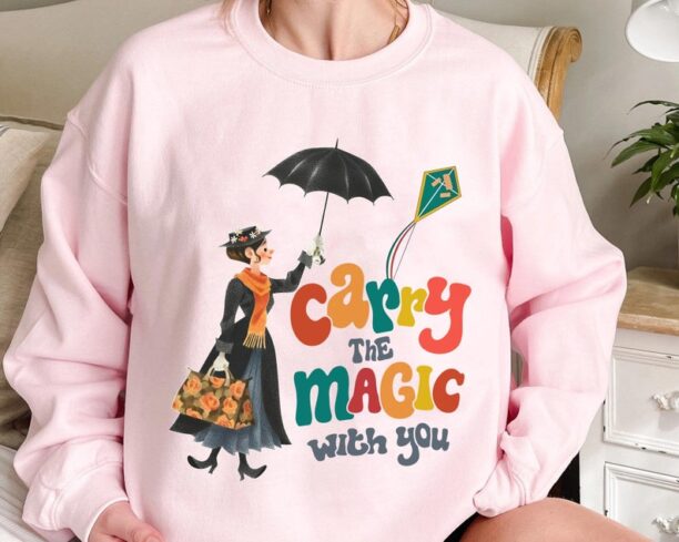 Retro Mary Poppins Carry The Magic With You Shirt / Funny Disney T-shirt / Walt Disney World / Disneyland Trip / Disney