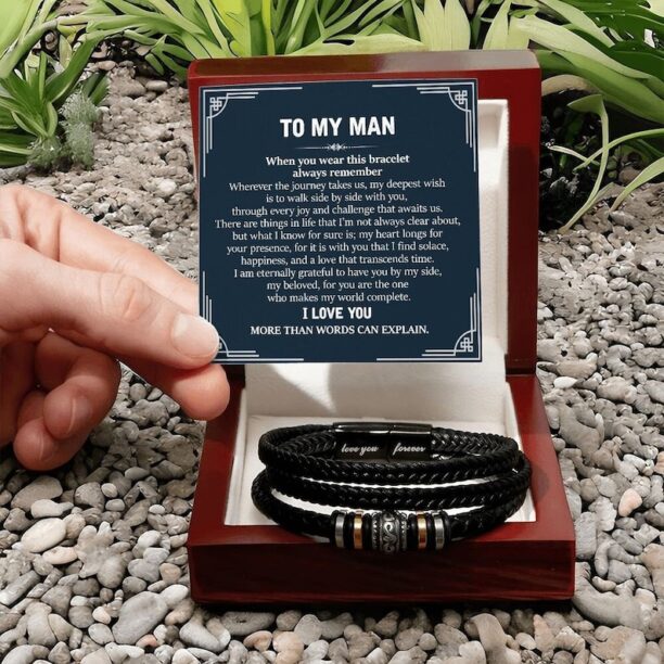 Promise Bracelet for My Man, Romantic Birthday Gifts for Boyfriend, Husband Promise Bracelet from Wife