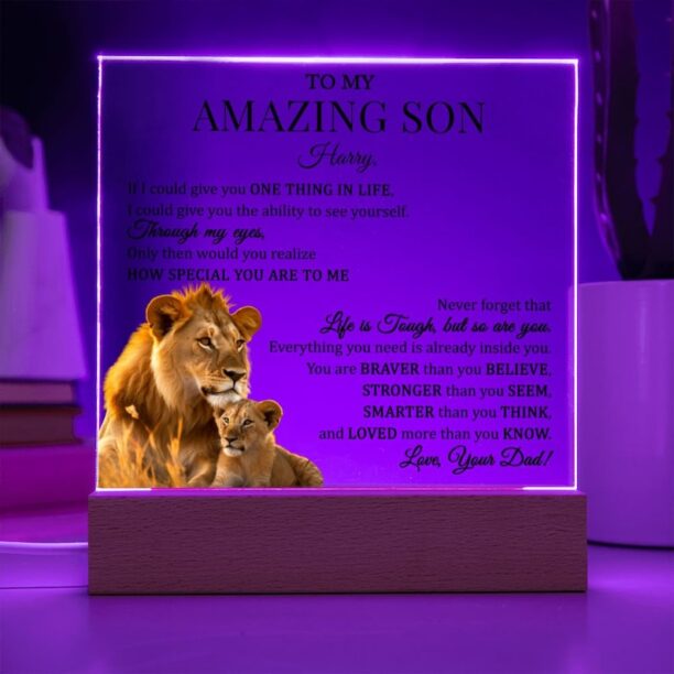 To My Amazing Son Acrylic Plaque Gift from Dad/Mom, Special Gift for Son from Father or Mother, Son Birthday