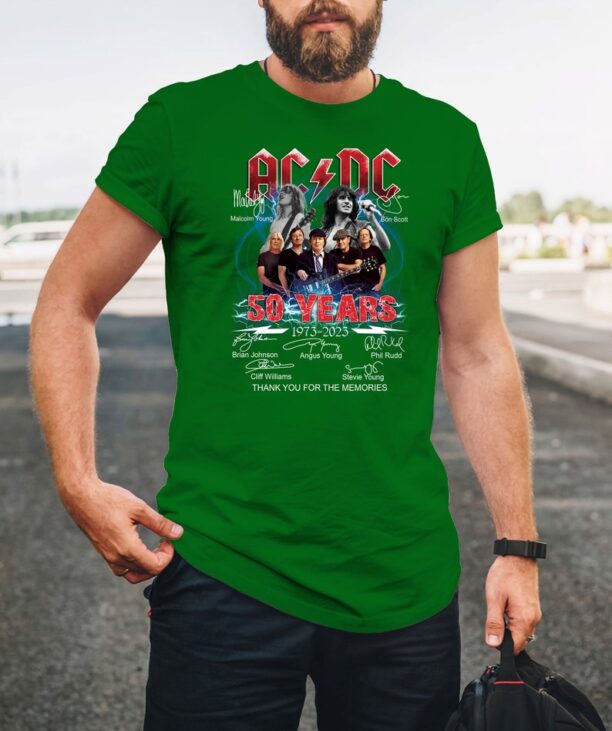 ACDC Band 50th Anniversary 1973 - 2023 Signature T-Shirt, ACDC TShirt Full Size S - 5XL, Rock and Roll Shirt