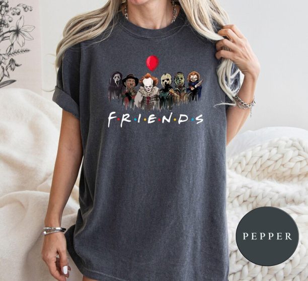 Comfort Colors® Friends Halloween Shirt, Scary Tee, Halloween Horror Movie Killers Shirt, Scary Friends Shirt