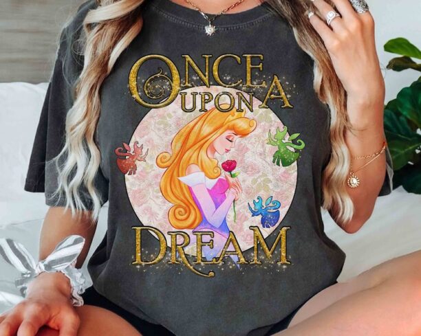 Disney Princess Sleeping Beauty Aurora Once Upon Dream Retro Shirt