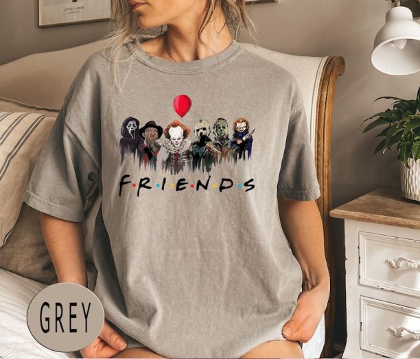 Comfort Colors® Friends Halloween Shirt, Scary Tee, Halloween Horror Movie Killers Shirt, Scary Friends Shirt