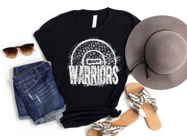 Warriors Wrestling Shirt Mascot Team Spirit Shirt Leopard Mom Parent Gift Short-Sleeve Unisex TShirt Unisex Tee Cheetah