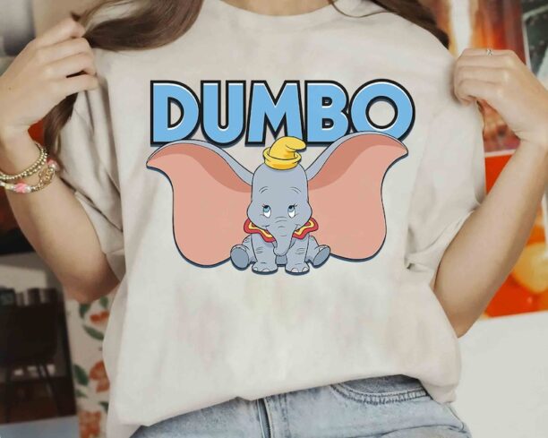 Cute Disney Dumbo Blue Logo Portrait Shirt, Dumbo Jumbo Tee, WDW Magic Kingdom Disneyland Family Vacation Holiday Gift