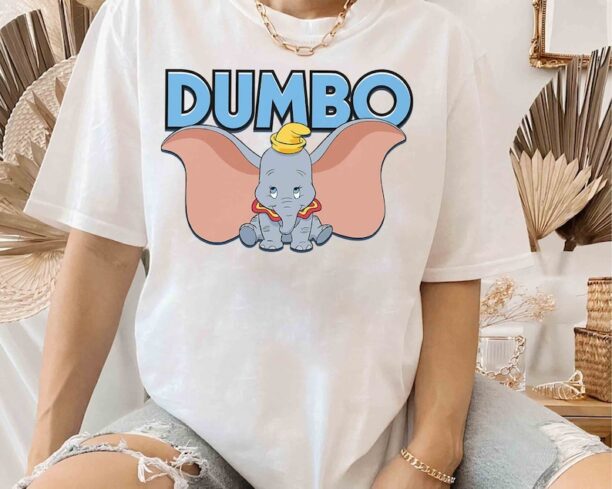 Cute Disney Dumbo Blue Logo Portrait Shirt, Dumbo Jumbo Tee, WDW Magic Kingdom Disneyland Family Vacation Holiday Gift