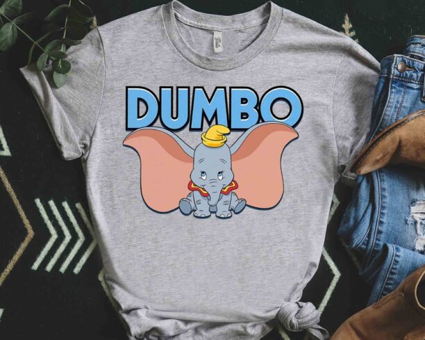 Cute Disney Dumbo Blue Logo Portrait Shirt, Dumbo Jumbo Tee, WDW Magic Kingdom Disneyland Family Vacation Holiday Gift