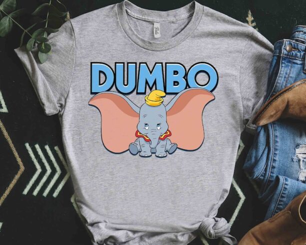 Cute Disney Dumbo Blue Logo Portrait Shirt, Dumbo Jumbo Tee, WDW Magic Kingdom Disneyland Family Vacation Holiday Gift