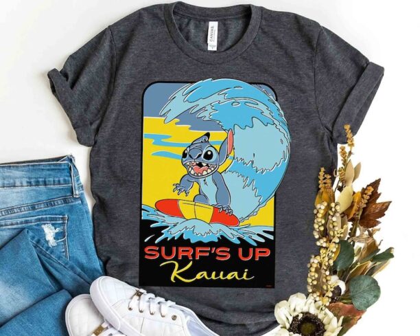 Disney Cute Lilo & Stitch Surf’s Up Kawai Shirt