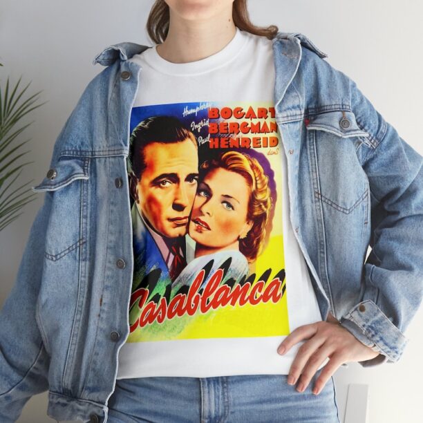 Vintage Shirt Casablanca classy old Hollywood movie poster Tee Shirt Retro vintage movie Tee Shirt For Old Hollywood