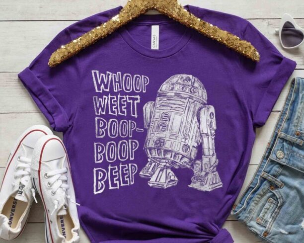 Cute Star Wars Droid R2-D2 Whoop Weet Boop-Boop Beep Sketch Shirt