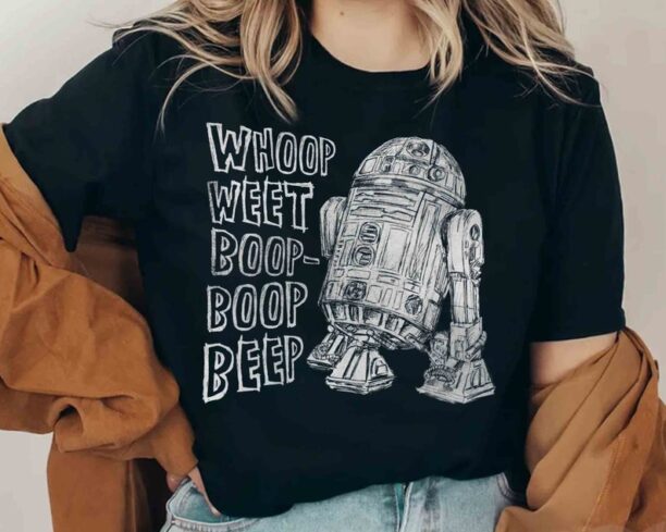 Cute Star Wars Droid R2-D2 Whoop Weet Boop-Boop Beep Sketch Shirt