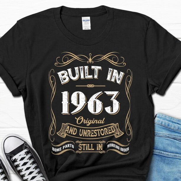 Built in 1963 Original & Unrestored Gift, 60th Birthday Men's Shirt, Built in The 60s Retro T-shirt for Him