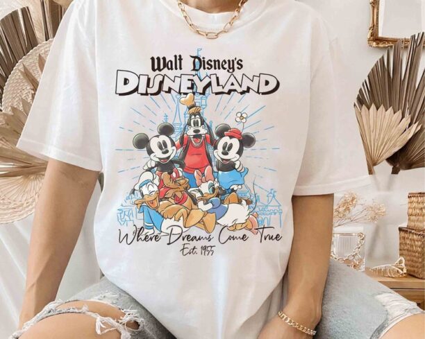 Disney Mickey And Friends Where Dream Come True 1955 Shirt, Mickey Minnie Donald Tee