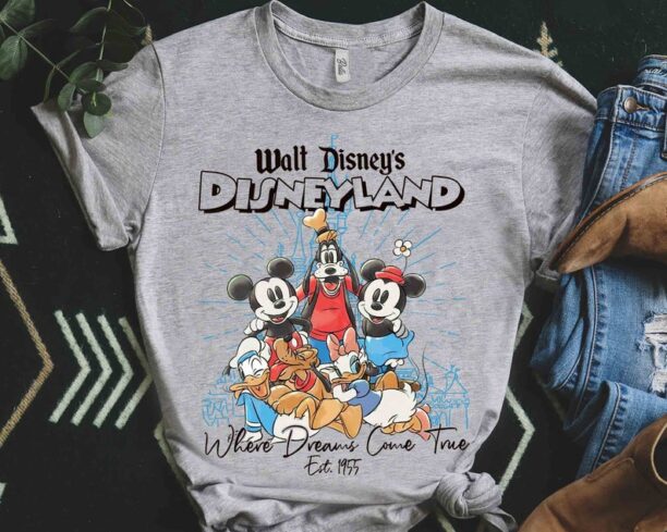 Disney Mickey And Friends Where Dream Come True 1955 Shirt, Mickey Minnie Donald Tee