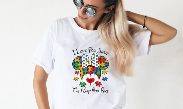 I Love You Just The Way You Are Tee, Autism Awareness Mickey Minnie Shirt, Autism Shirt, Autism Disney Shirt