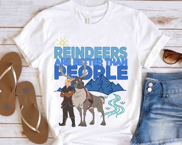 Disney Frozen Group Shot Reindeer Are Better Than People Shirt