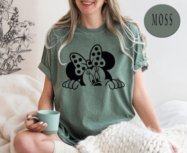 Comfort Colors® Disney Peeking Minnie Shirt, Disney family vacation Shirt, Disney WorldShirt Tees