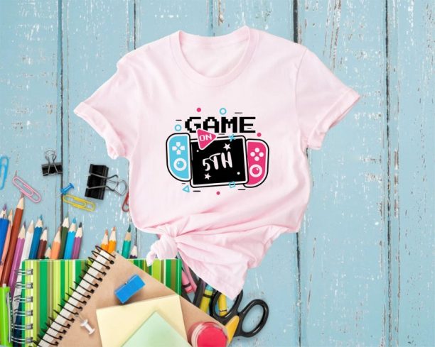 Game On 5th Grade, Customized Grade Game on T-Shirts, Back To School Shirt, First Day Of The School