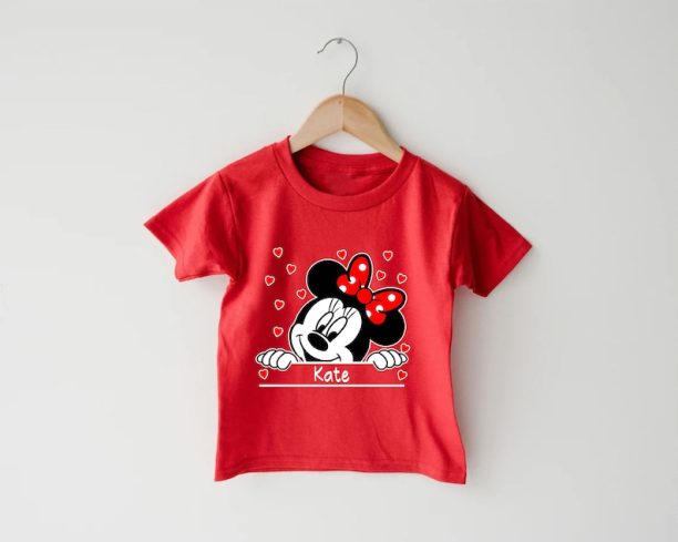 Custom Name Minnie Mouse Tshirt, Kids Disneyworld Shirt, Disney Shirt Girls, Custom Disney Shirts, Personalized Shirt