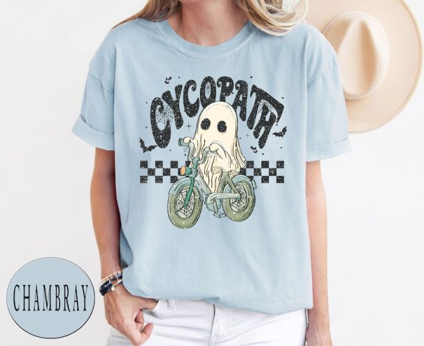 Comfort Colors® Cycopath Halloween Shirt, Grunge Spooky Halloween T-shirt, Ghost Shirt, Fall Vintage Tee