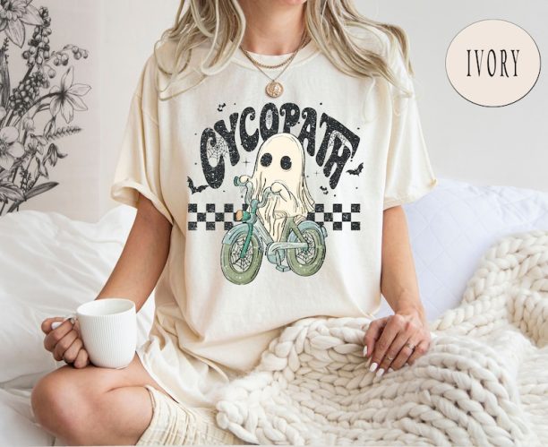 Comfort Colors® Cycopath Halloween Shirt, Grunge Spooky Halloween T-shirt, Ghost Shirt, Fall Vintage Tee