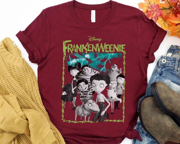 Disney Frankenweenie Characters Group Halloween Shirt, Mickey's Not So Scary Party Tee