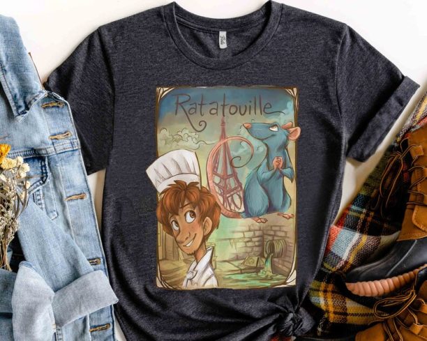 Ratatouille Remy Little Chef & Alfredo Poster Shirt, Disney Pixar Remy's Ratatouille Adventure Tee