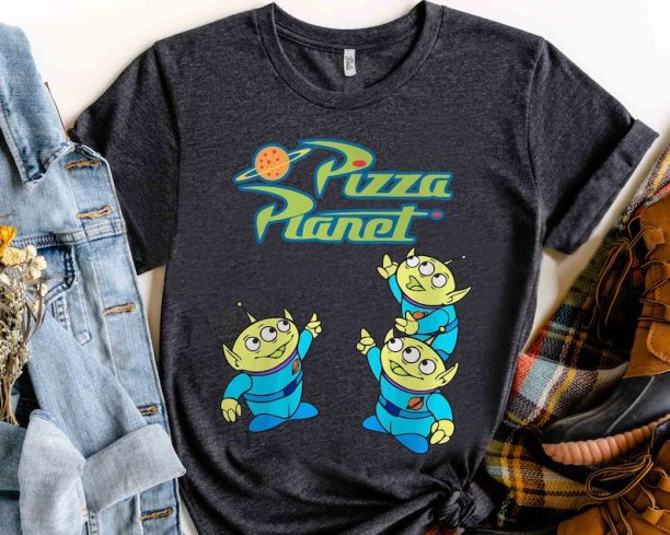 Disney Pixar Toy Story Funny Aliens Pizza Planet Space Shirt