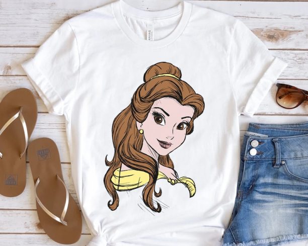 Disney Beauty & The Beast Belle Princess Ballgown Portrait Shirt