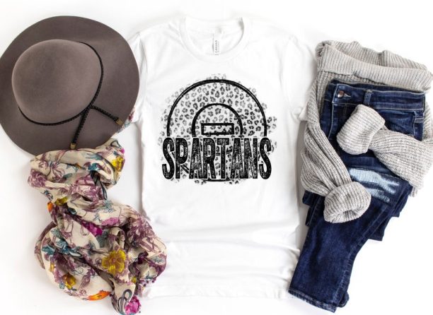 Spartans Wrestling Shirt Mascot Team Spirit Shirt Leopard Mom Parent Gift Short-Sleeve Unisex TShirt Unisex Tee Cheetah