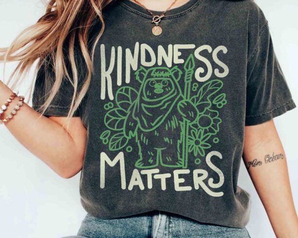 Star Wars Earth Day Ewok Endor Outline Kindness Matters Shirt