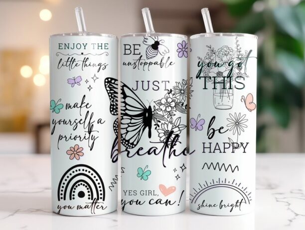 Positive Affirmations Tumbler, Motivational Cup, Mental Health Gift, Positive Quote Tumbler