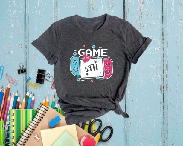 Game On 5th Grade, Customized Grade Game on T-Shirts, Back To School Shirt, First Day Of The School