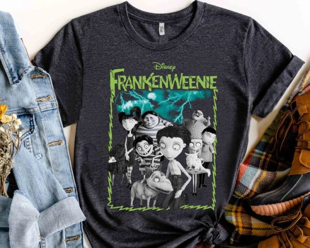 Disney Frankenweenie Characters Group Halloween Shirt, Mickey's Not So Scary Party Tee