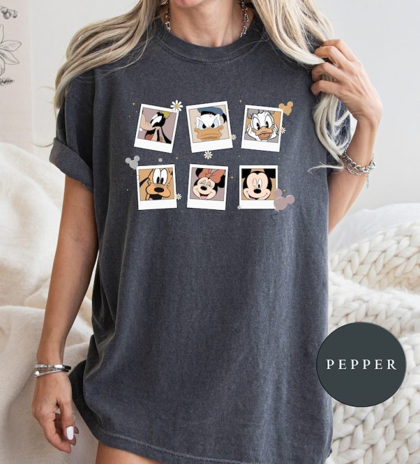 Comfort Colors® Retro Disney Characters Polaroid Shirt, Disney Polaroid Shirt, Mickey and Friends Shirt,Disneyland Shirt