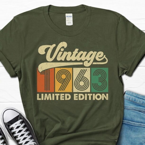 Vintage 1963 Shirt for Men, Born in the 60s Gift For Grandpa, 60th Birthday Men's T-shirt, 60th Birthday Tee For Him