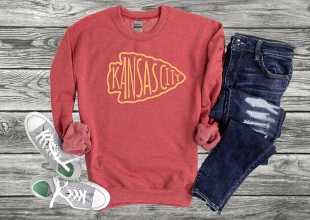 KC Arrowhead Crewneck// Football Shirt // Football Mom // Chiefs Shirt // Chiefs Sweatshirt // Kansas City